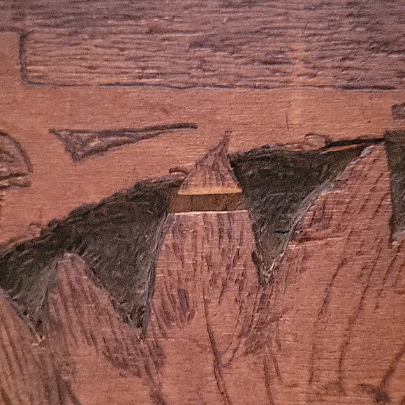 Antique Flemish Art Pyrography Native American Indian Chief 867 - Picture 8 of 13